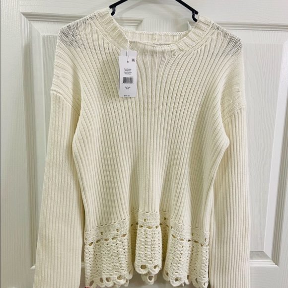 Sale🎊 NWT Derek Lam 10 Crosby Crochet Sweater M - Picture 2 of 8